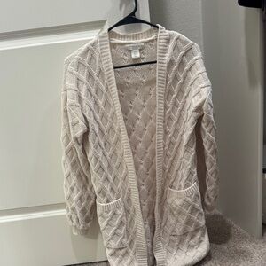 Cynthia Rowley Cream Diamond Knit Cardigan